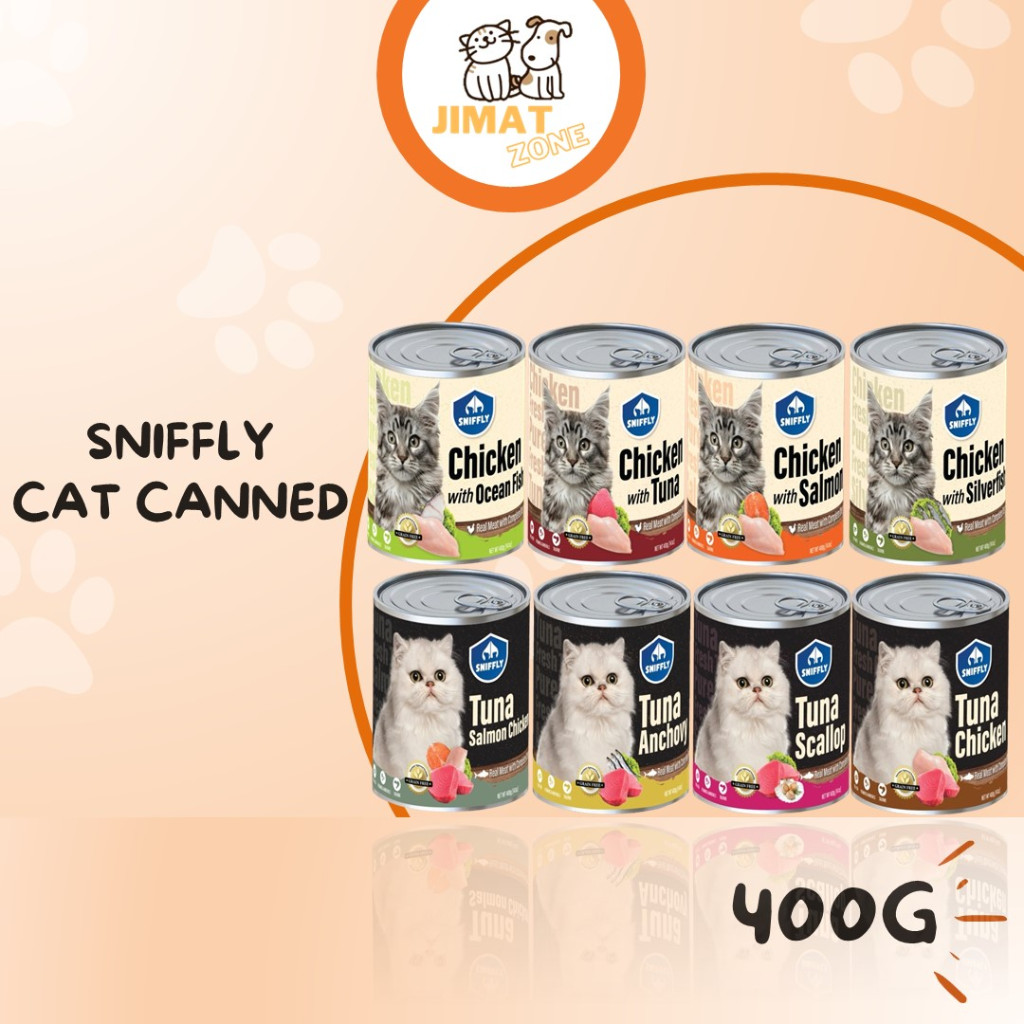 Sniffly Grain Free Cat Canned Food 400g - Real Meat Tuna & Chicken 