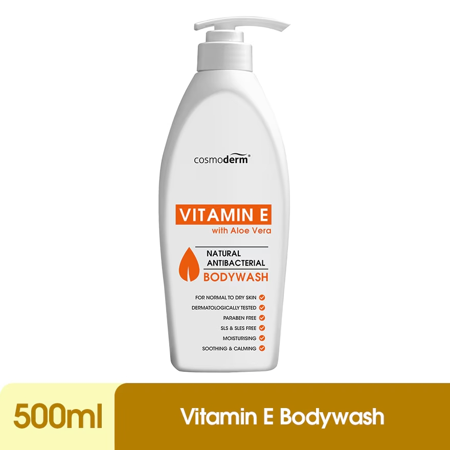 COSMODERM BODY WASH VITAMIN E WITH ALOE VERA 500ML | Shopee Malaysia