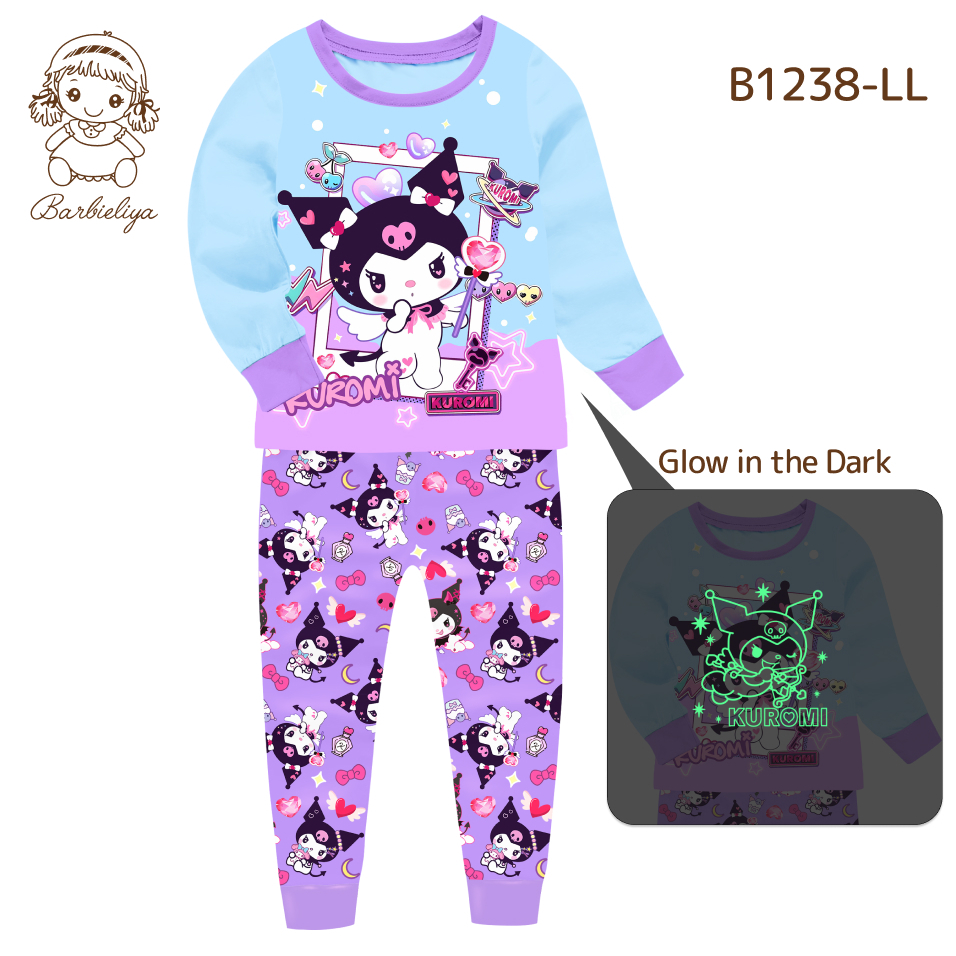 B1238ll Barbieliya Girl Kuromi Pyjamas  Kuromi Sleepwear   (glow In The 