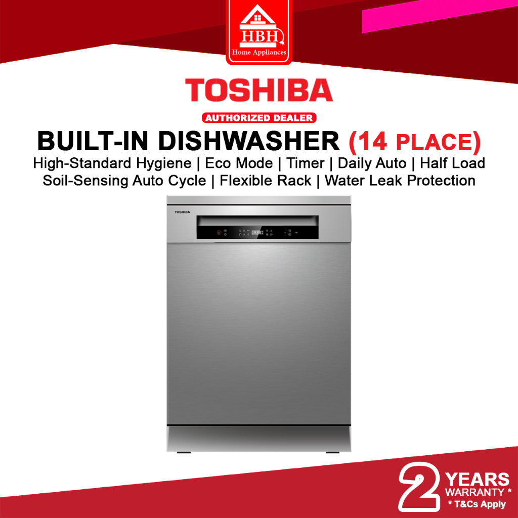 Toshiba DW14F1(S)MY 14 Place Setting Free Standing Dishwasher Dish