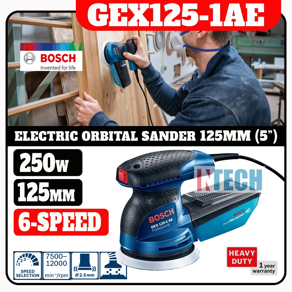BOSCH GEX125-1AE / GEX1251AE ELECTRIC ORBITAL SANDER C/W SPEED ...