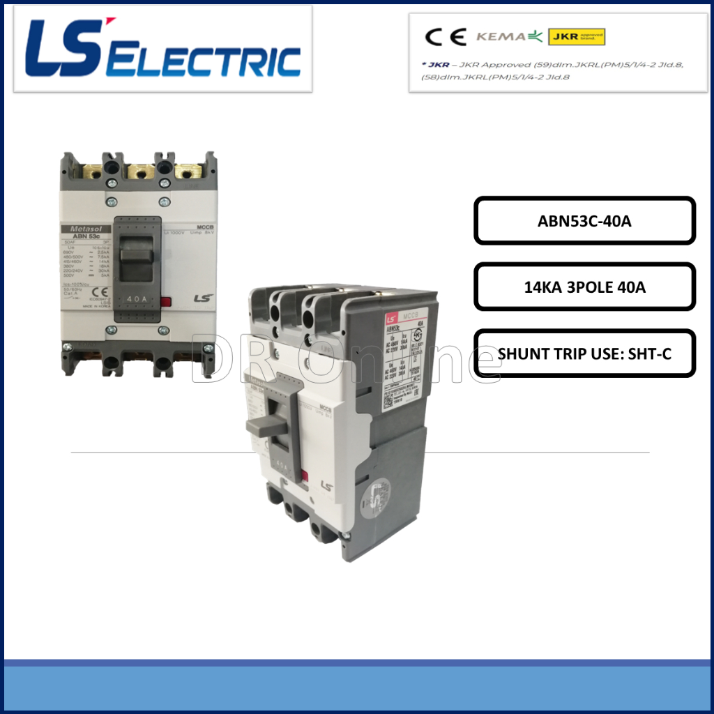 LS (METASOL) MOLDED CASE CIRCUIT BREAKER MCCB, 3 POLE ~ 14KA ~ 15A ...