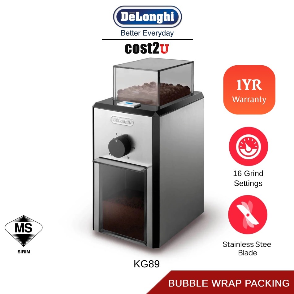[Bubble Packing] Delonghi 12 Cups Burr Coffee Grinder with Multiple