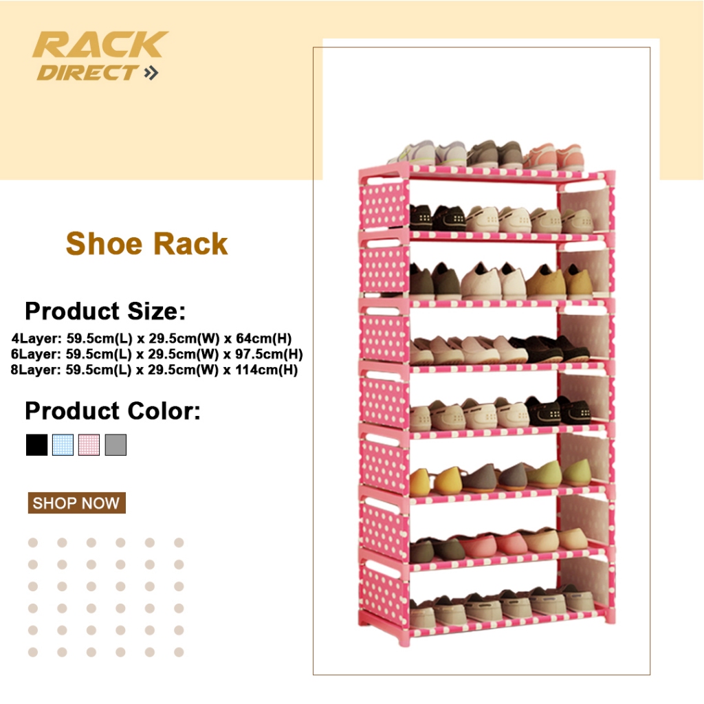 𝐑𝐚𝐜𝐤 𝐃𝐢𝐫𝐞𝐜𝐭 4/6/8 Tier Simple Shoe Rack Multilayer Shoe Storage ...