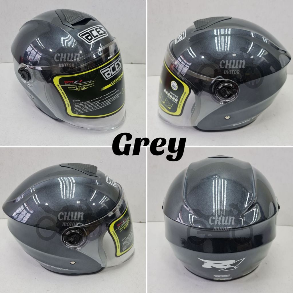 Original Aces R1 Open Face Helmet with Rainbow Visor / Tinted Smoke ...