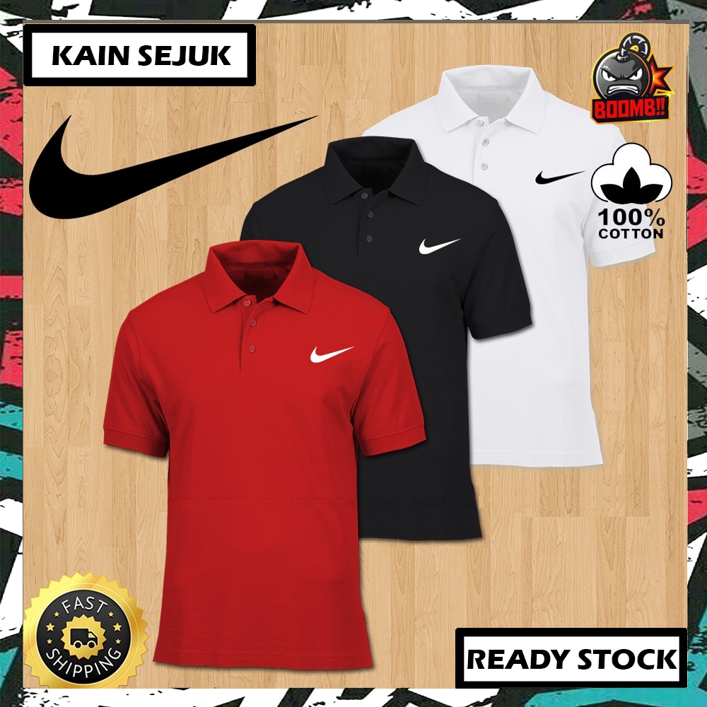 100 PREMIUM COTTON NIKE Polo Shirts Cotton Tshirt T Shirt Streetwear Men Women Unisex Baju Lelaki Wanita Perempuan