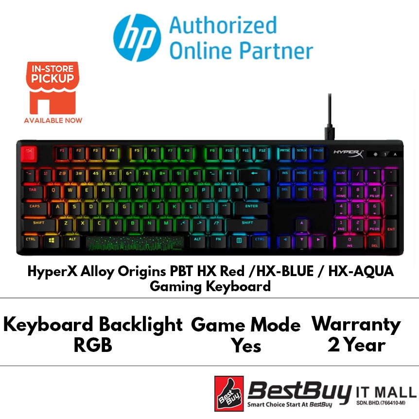 HYPER-X HYPERX ALLOY ORIGINS G PBT WIRED MECHANICAL GAMING KEYBOARD ...