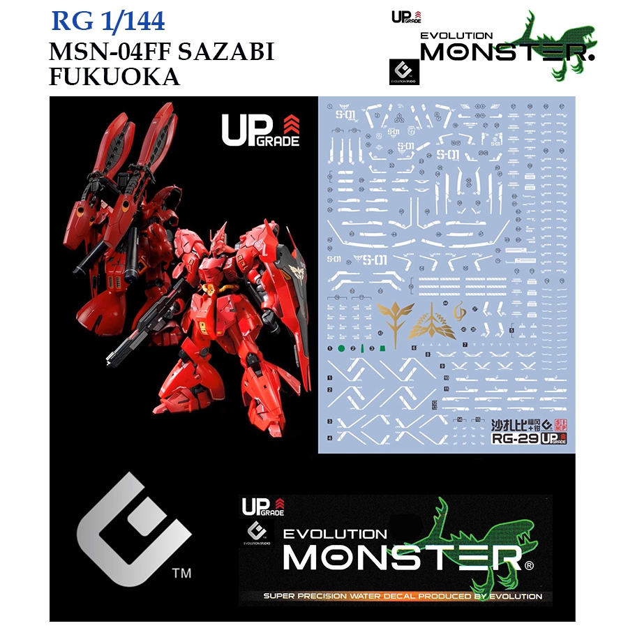 [MONSTER EVO] RG29 /RG-FF RG 1/144 MSN-04FF SAZABI FUKUOKA WATER DECAL ...