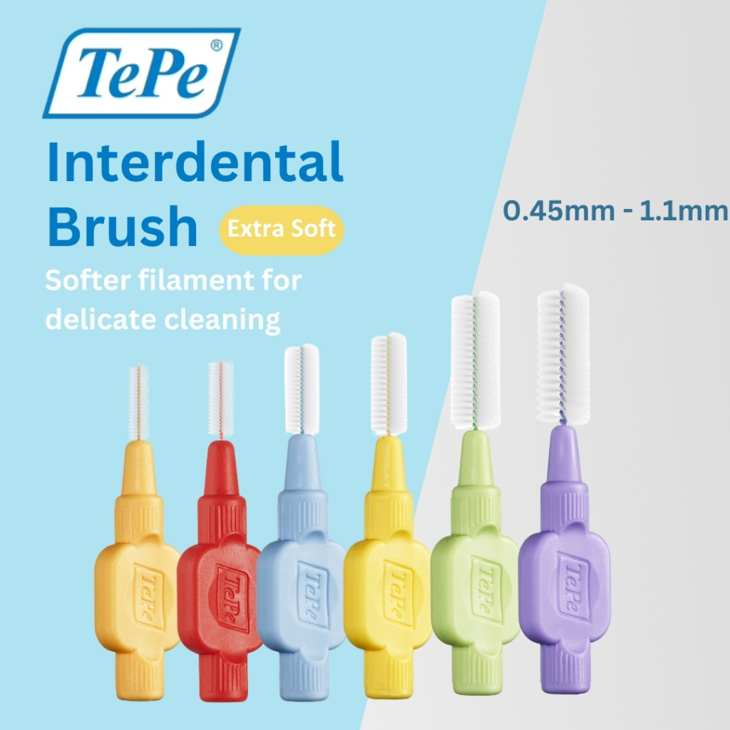 TePe® Interdental Brush Blister Pack (6 Pcs + 1 Cap) - Xtra Soft ...