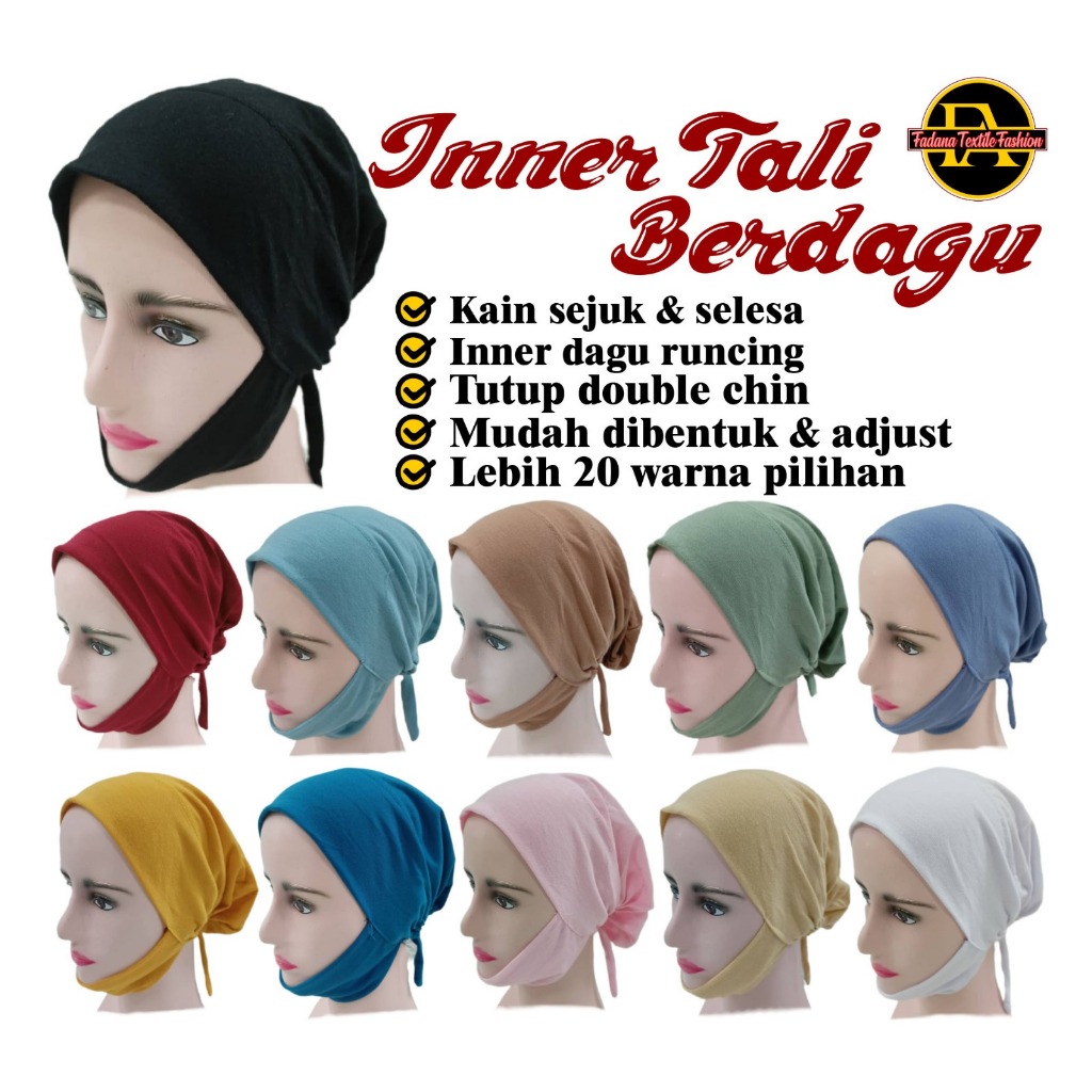 Premium Inner Dagu Tali Snowcap Tali Berdagu Viscose Anti Tembam Double ...