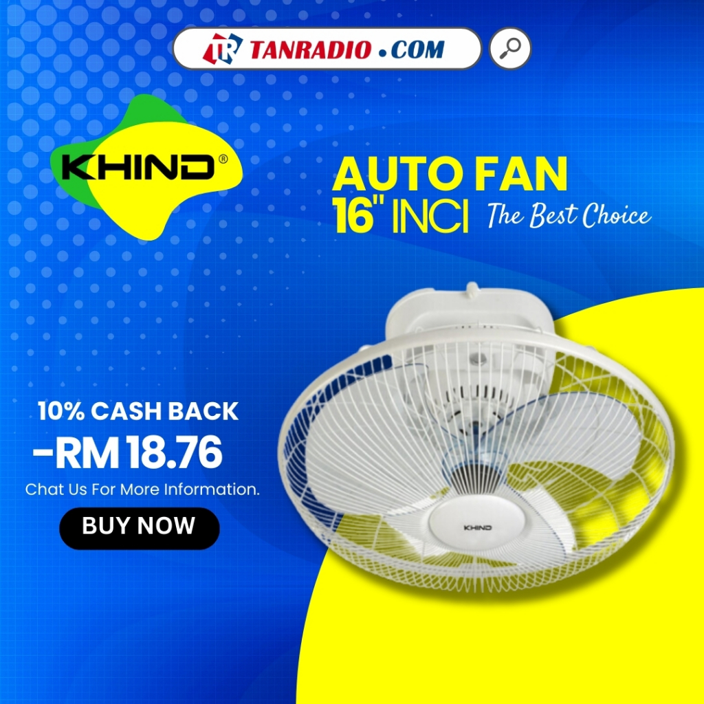 Khind 16" Auto Fan 3 Speed 360 Degrees Rotation AF1601 Shopee Malaysia