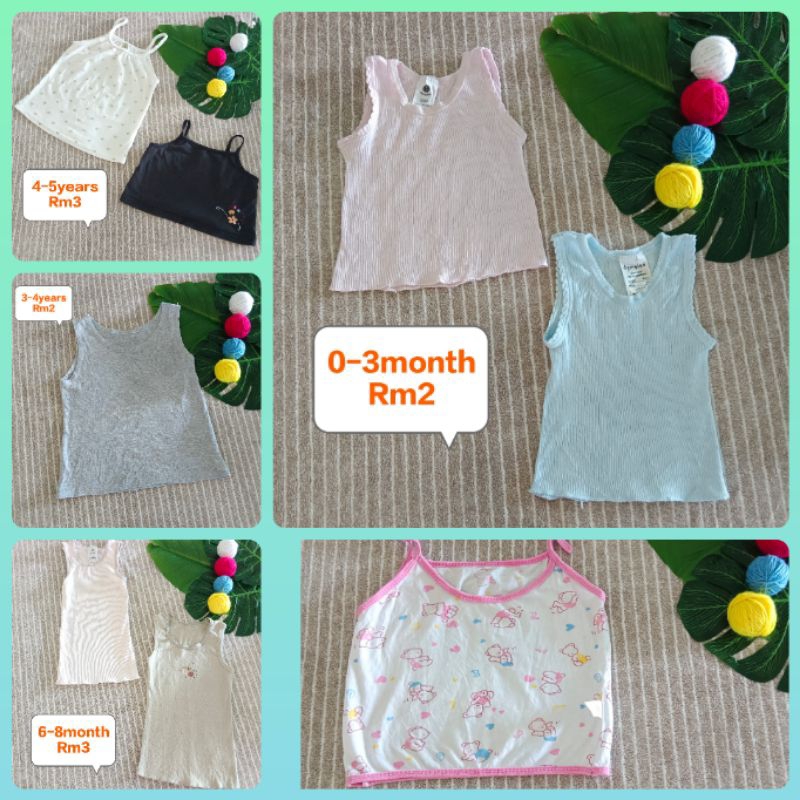 READY STOCK IN MALAYSIA 🇲🇾 baby girl boy kids singlet 💯 BUNDLE preloved ...