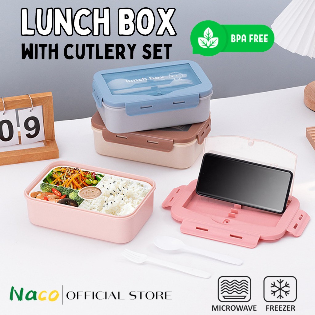 Lunch Box set with cutlery Bekas Makanan Bekal Bento Box Tapau Lunch ...