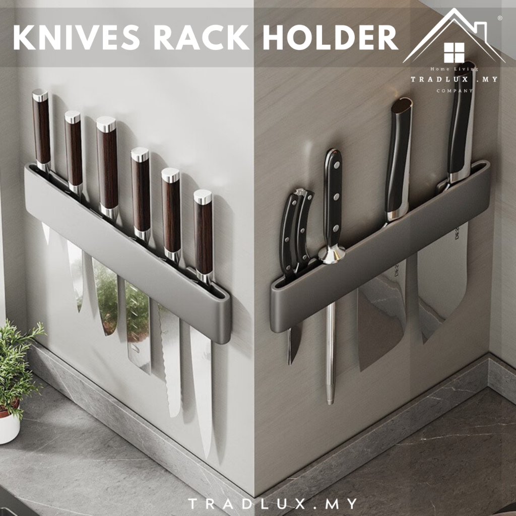 Tradlux Knife Rack Kitchen Knife Holder Knive Rack Black Stainless ...