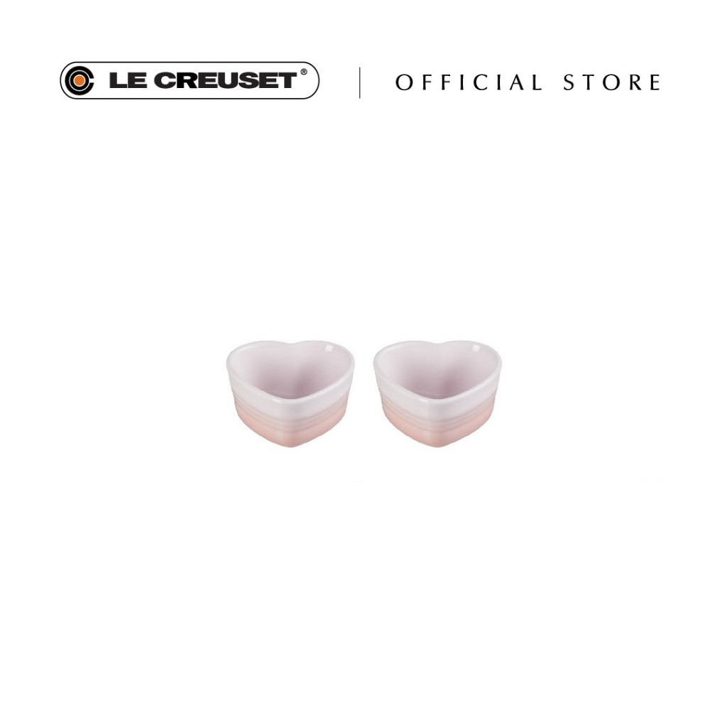 Le Creuset Stoneware Heart Shape Ramekins - Shell Pink (300ml x Set of ...