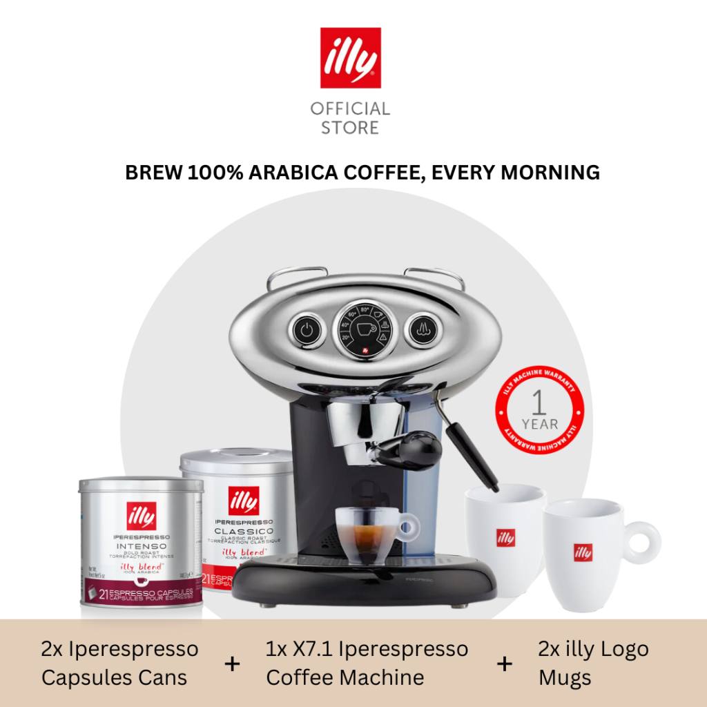 Luxury Starter Pack illy X7.1 iperEspresso Capsule Coffee Machine (Red