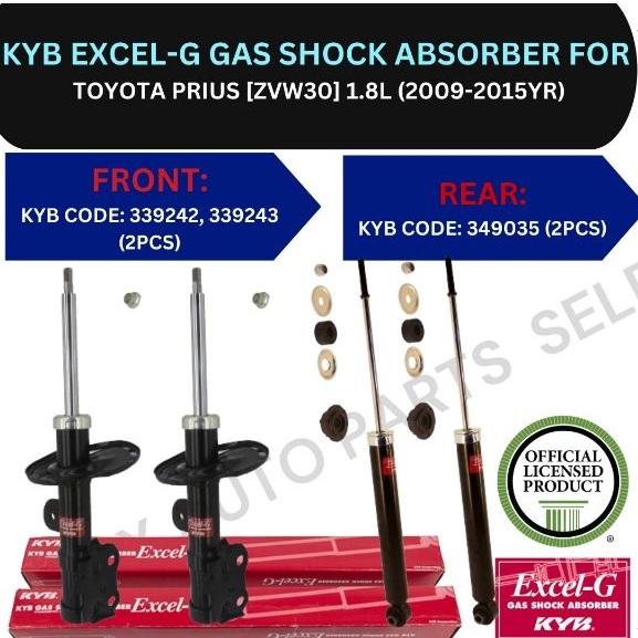 KYB GENUINE ABSORBER (FRONT, REAR) FOR TOYOTA PRIUS [ZVW30] 1.8L (2009 ...