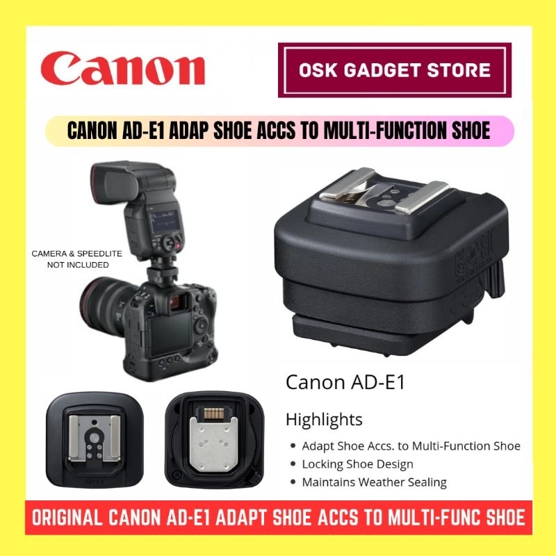 Canon Ad E1 Multi Function Flash Speedlight Speedlite Shoe Adapter For