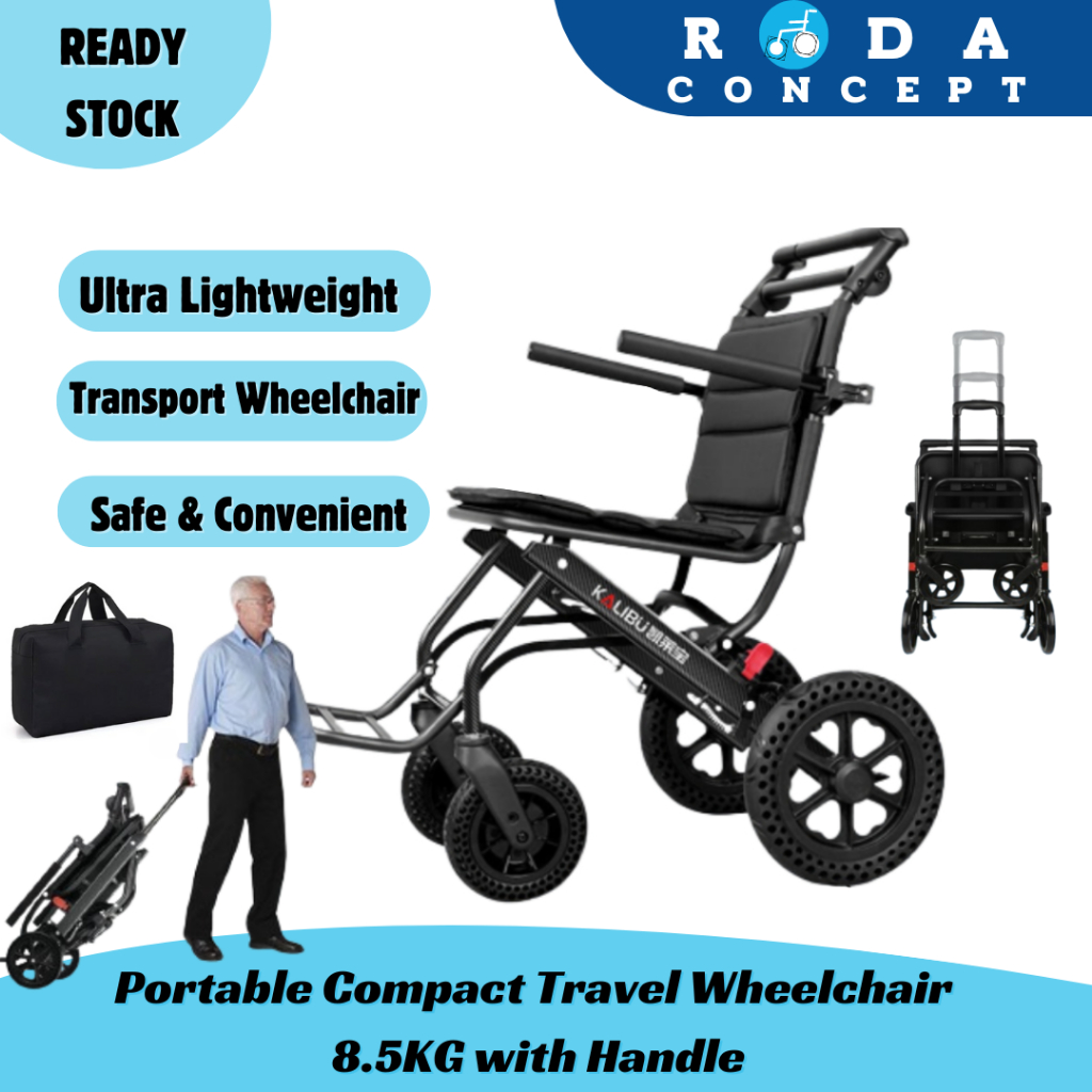 KALIBU Lightweight Transport 8.5KG Wheelchair Folding Portable ...