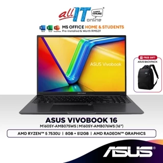 Asus Vivobook 16 M1605Y-AMB075WS / AMB076WS 16" Laptop (AMD Ryzen™ 5 7350U | 8GB | 512GB SSD | AMD Radeon™ Graphics)