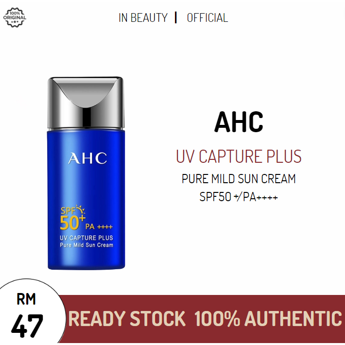 AHC UV Capture Plus Pure Mild Sun Cream SPF50+/PA++++ 50ml Suncreen ...