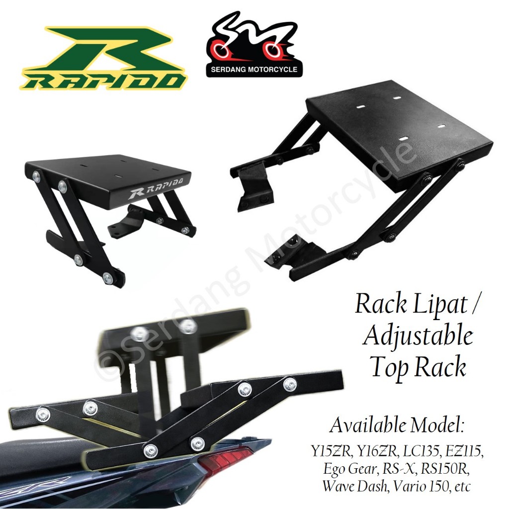 RAPIDO Adjustable Top Rack Lipat Heavy Duty Box Kotak Bracket Rear ...