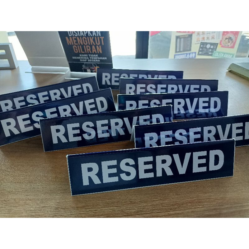 Reserved sign for table 8 pcs shopee malaysia
