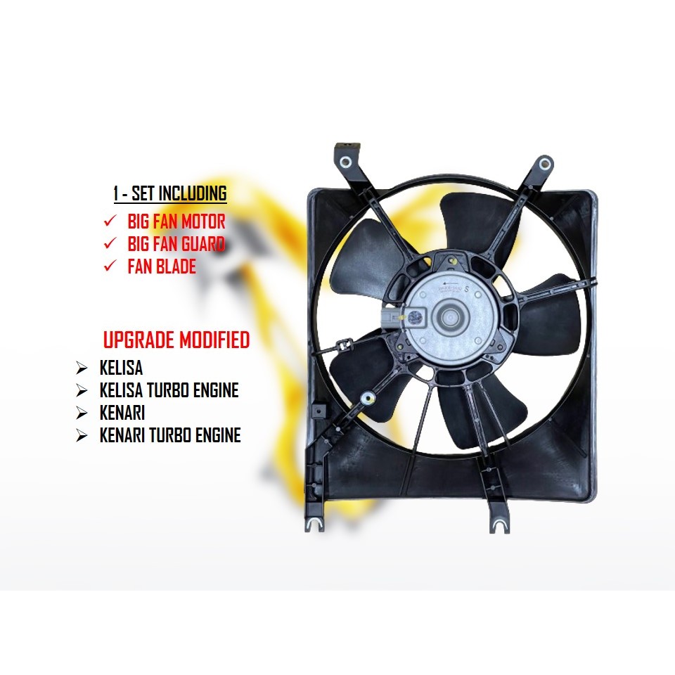 Perodua Kelisa Kenari Upgrade Modified Big Fan Motor Set With Fan