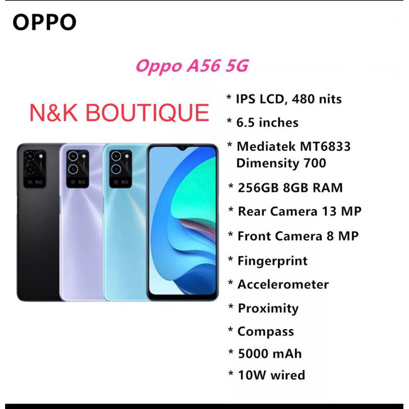 🔥 OPPO 🔥 A56 (5G) RAM 8GB ROOM 256GB 💯 original OPPO | Shopee Malaysia