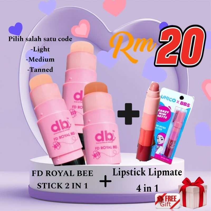 PROMO RAYA FD STICK + LIPMATE 4 COLOUR | Shopee Malaysia