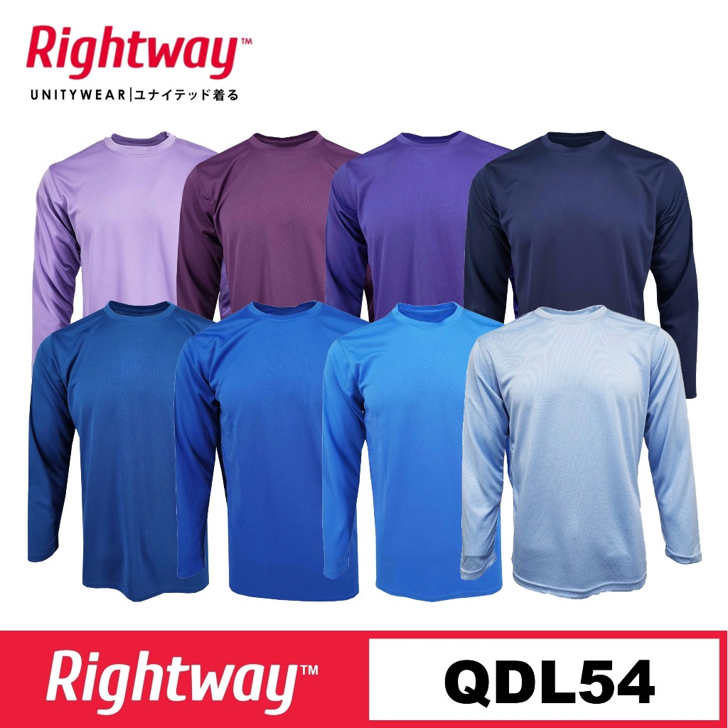 【PREMIUM】 QDL54 RIGHTWAY Unisex Plain Quick Dry Long Sleeve Microfiber ...