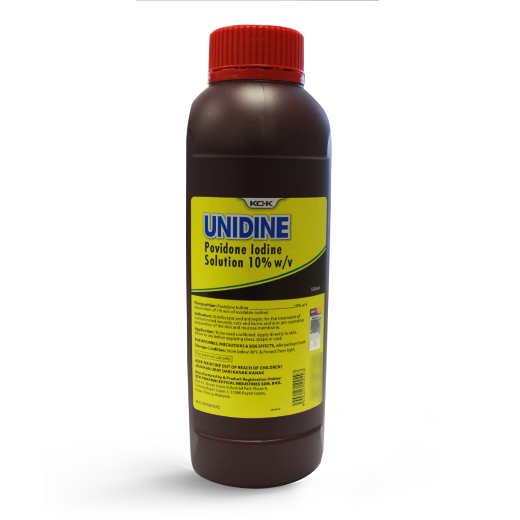 Unidine Povidone Iodine Solution 10% w/v 500ml/1000ml | Shopee Malaysia