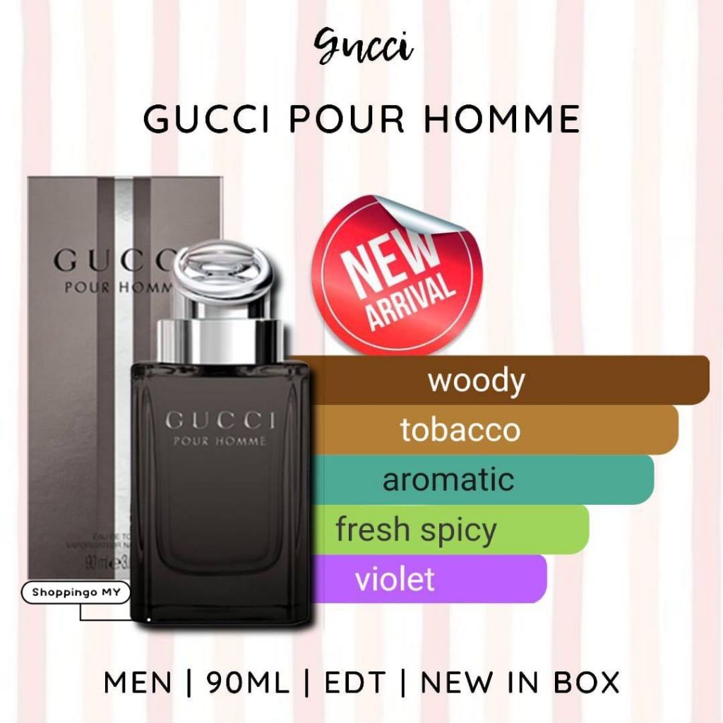 Gucci Pour Homme Eau De Toilette For Men 90 Ml Spray Shopee Malaysia 6994