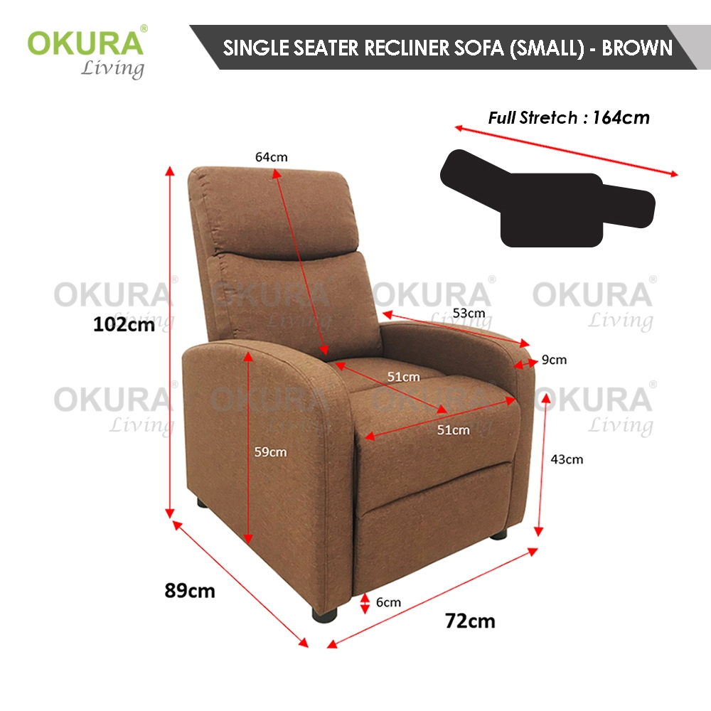 OKURA Single Seater Recliner Sofa Leisure Chair Modern Sofa Lazy Chair ...