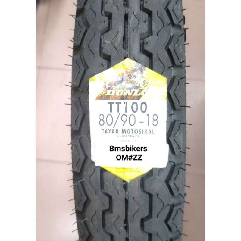 DUNLOP TT100 80/90-18 TUBELESS (YEAR 2022) | Shopee Malaysia