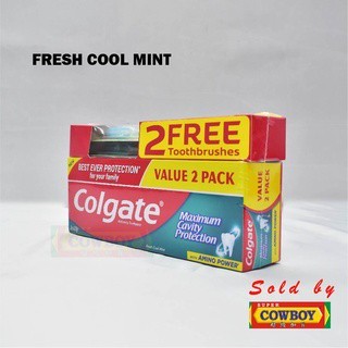 Colgate Toothpaste 2 X 225g Assorted[free 2 Toothbrushes] 