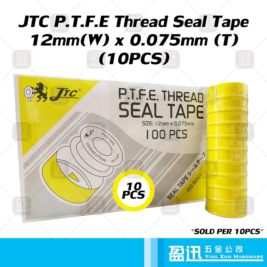 JTC Seal Tape White Pipe Thread PTFE Tape Pita Tape Putih 12MM X 0 ...