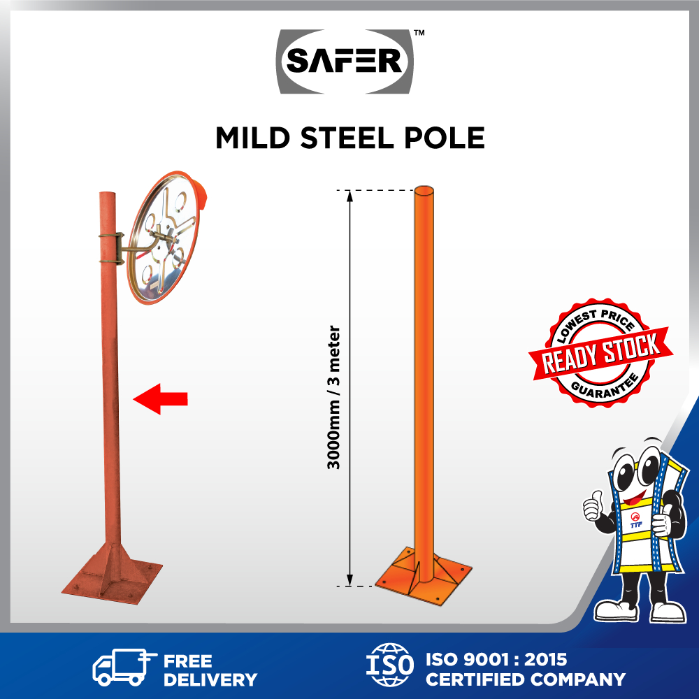 TTF Rack™ (SAFER MILD STEEL POLE) Stainless Steel Convex Mirror ...