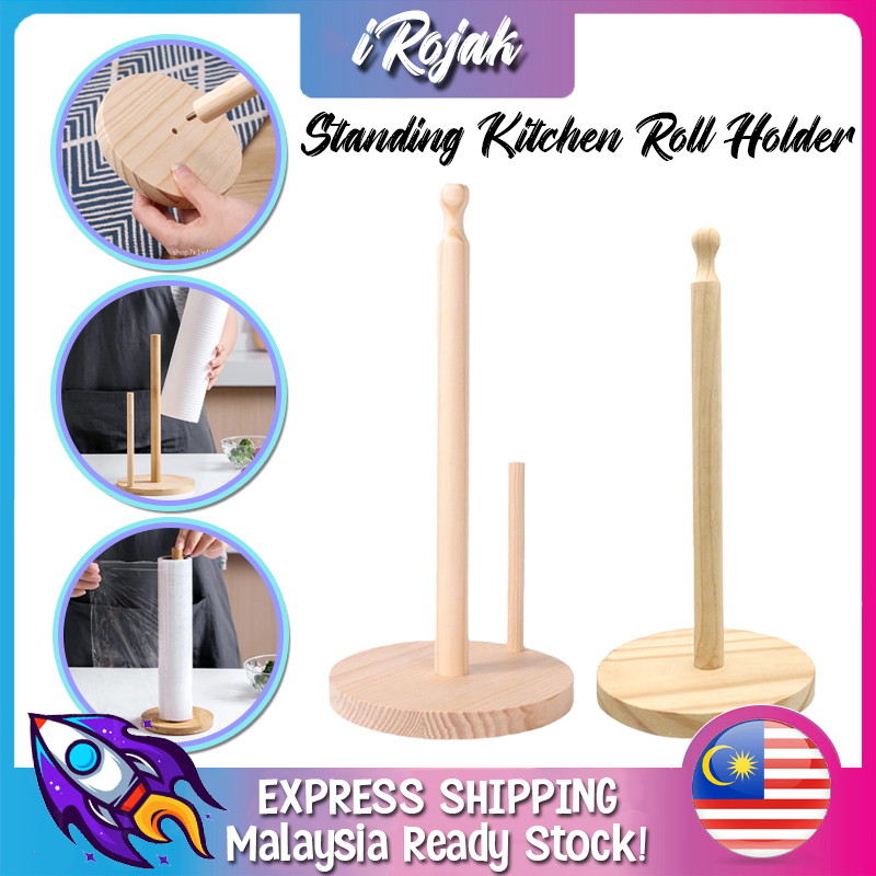 [iRojak] Wooden Kitchen Tissue Holder Kitchens Towel Holder Paper Towel