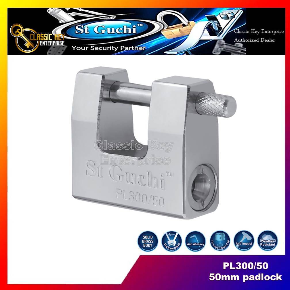 St Guchi Padlock SGPL 300 x 1pc Guarded Heavy Duty Pad Lock Security ...