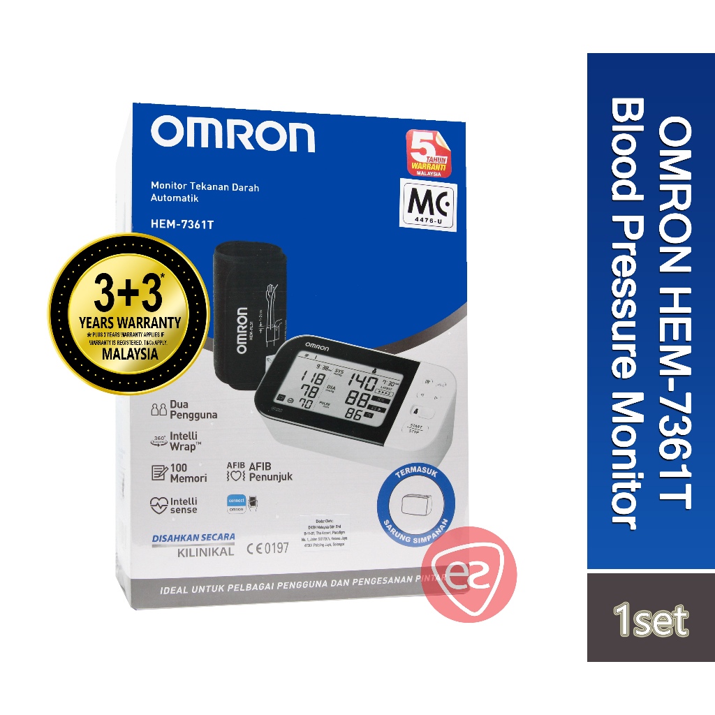 OMRON HEM7361T AUTOMATIC BLOOD PRESSURE MONITOR WITH ATRIAL
