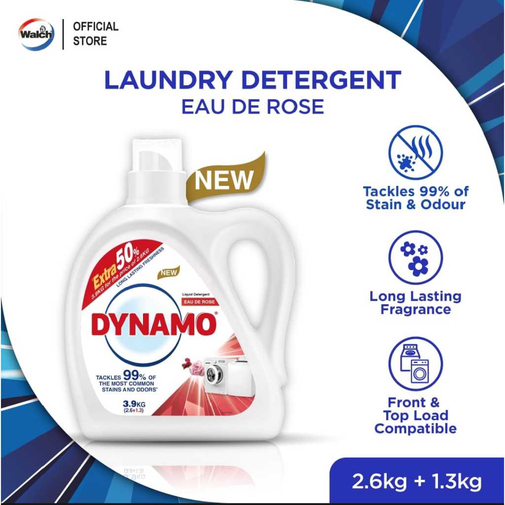 DYNAMO Laundry Detergent EAU DE Rose Anti bacterial Fresh Color Care 2.6kg Extra Free 1.3kg Shopee Malaysia