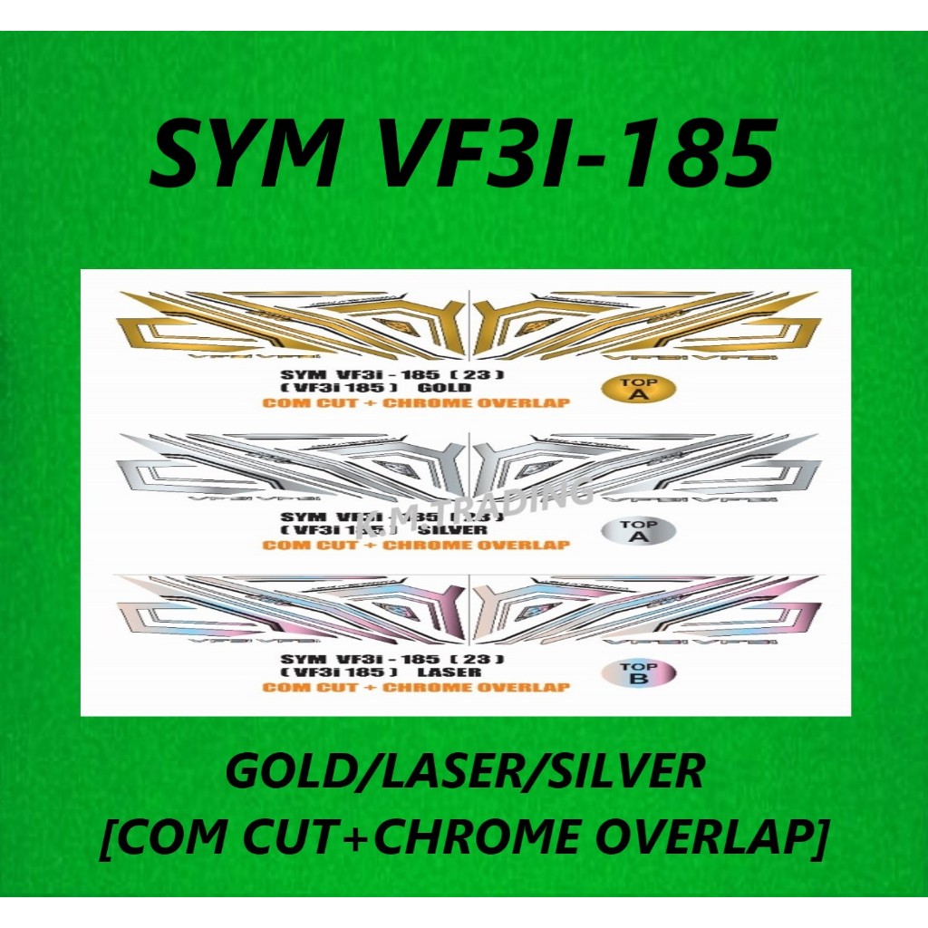 SYM VF3I-185 (23) GOLD/LASER/SILVER [COM CUT+CHROME OVERLAP] (RM2024 ...