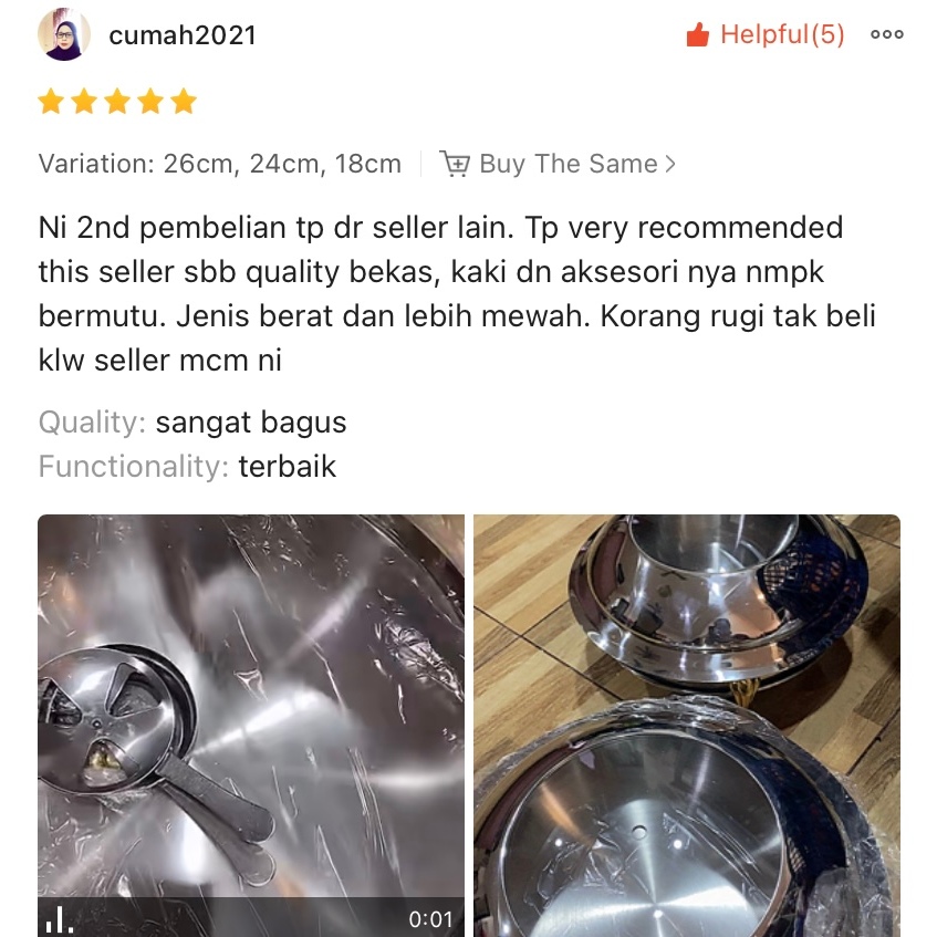 MLK Buffet Set Tray/ Stainless Steel Food/ Warmer Kenduri/ Buffet Tray ...