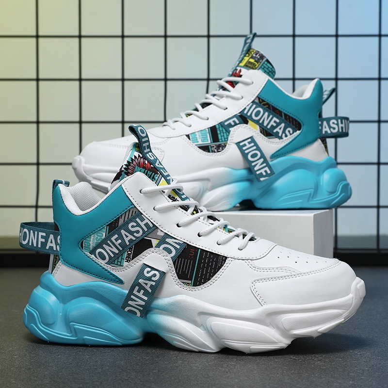 School Casual High Top Fashionable Sports Shoes Students Basketball Thick Soled Running Middle Design Sneaker Teenagers Shopee Malaysia