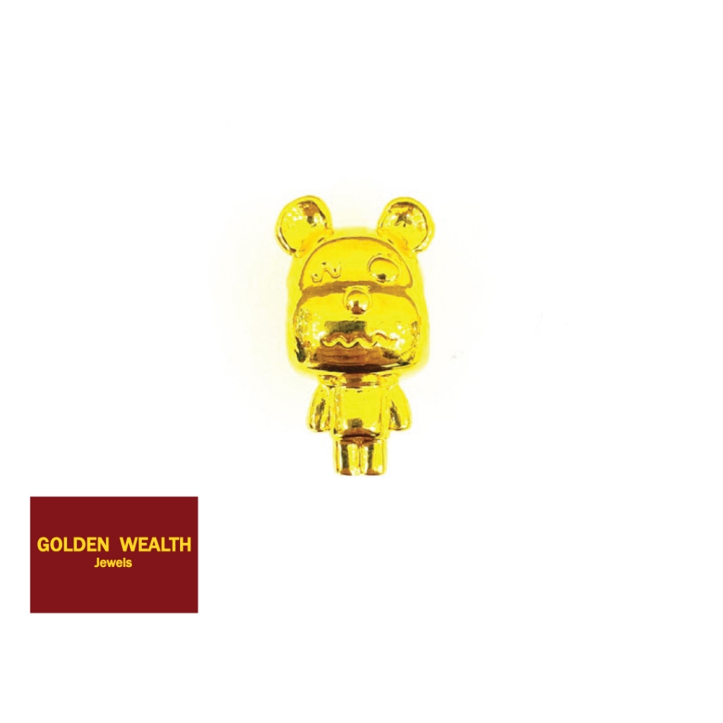 916 Gold 3D Bearbrick Gold Charms Loket Charms Emas 916 黄金3D立体Bearbrick ...