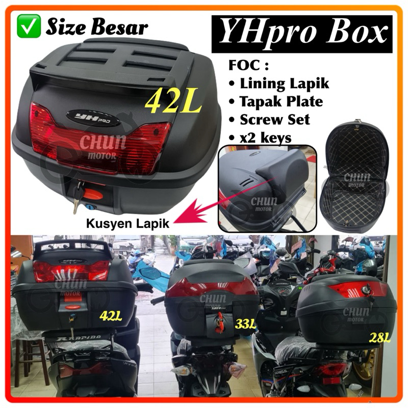 42L Box Extra Large Motorcycle Monolock Same Size Givi Box 42Liter Box ...