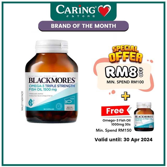 BLACKMORES OMEGA-3 TRIPLE STRENGTH FISH OIL 1500MG 60S | Shopee Malaysia