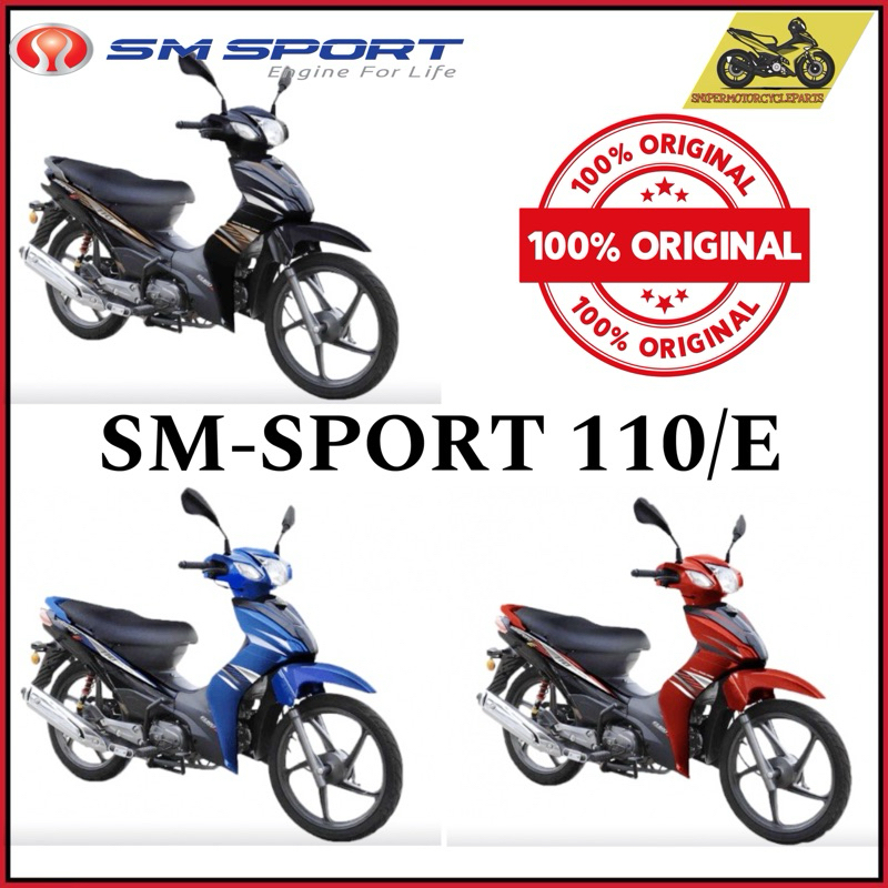 [100% ORI] SM SPORT 110E 110/E [ DRUM ] BODY COVER SET WITH STRIPE ...