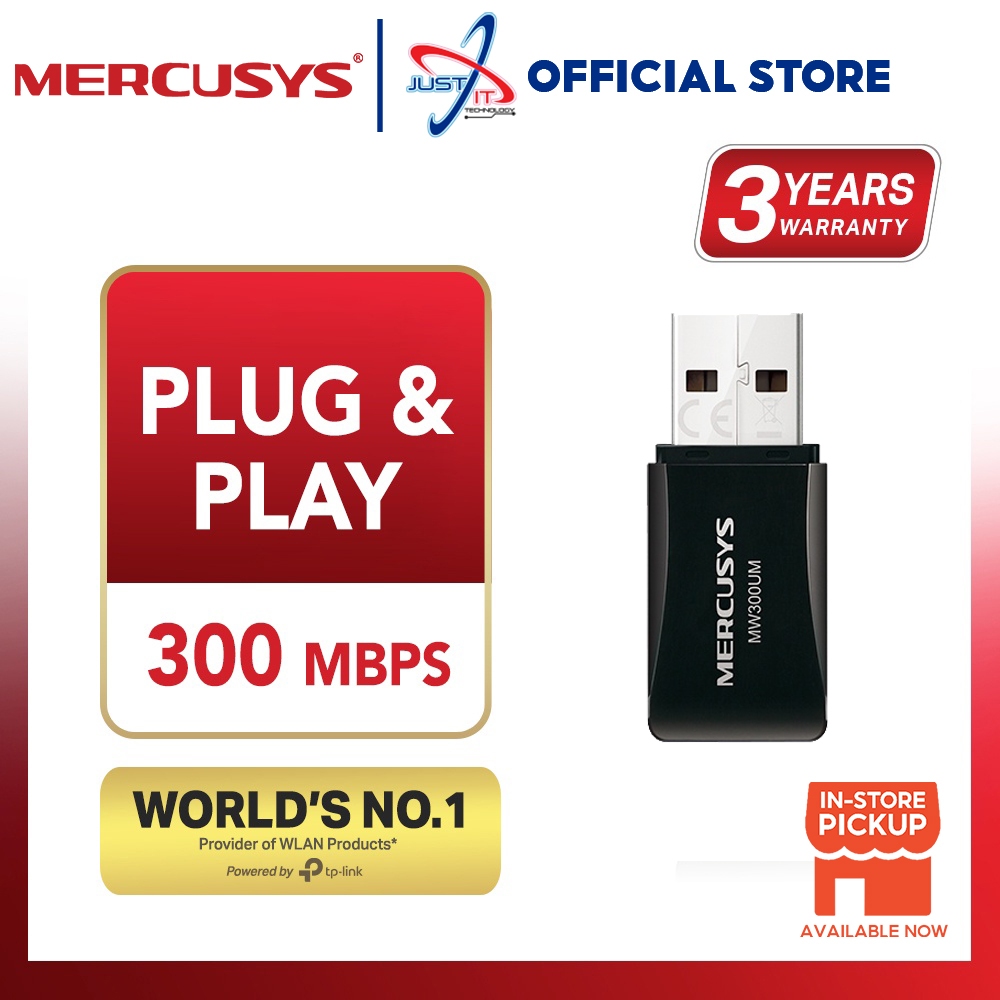 Mercusys Mw300um N300 Wireless Mini Usb Wi Fi Usb Adapter Shopee Malaysia